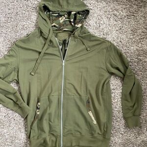 Galaxy By Harvic Olive Green Hoodie Jacket
